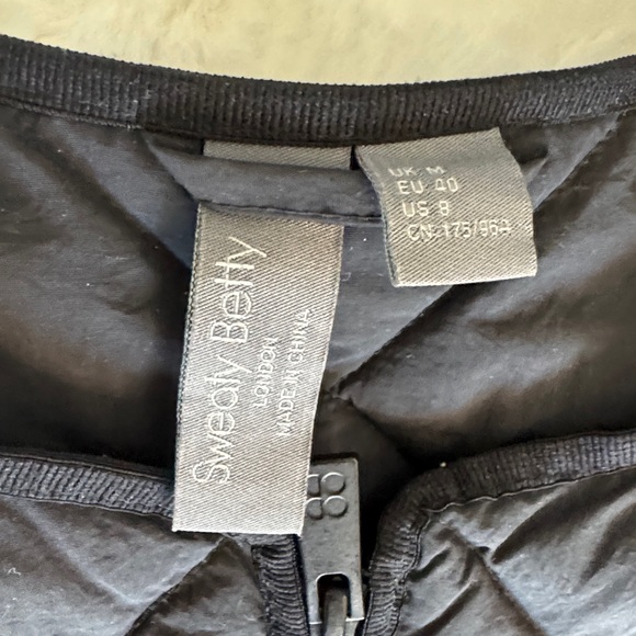 CLEARANCE - Sweaty Betty Black Quilted “On The Move” Jacket Size 8 Lightweight - Picture 2 of 3